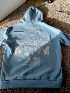 Blue 'Los Angeles Club Butterflies' Graphic Hoodie